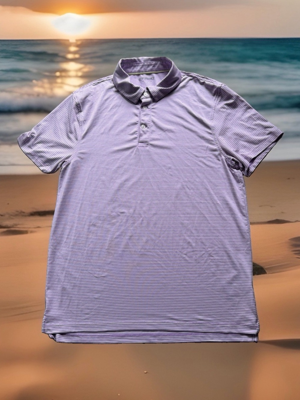 J.Crew Performance Men’s Size Large Polo Shirt. Multicolor Stripes. Great Cond.